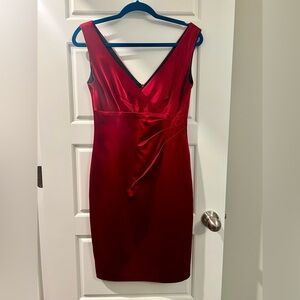 Beautiful red silk dress by Kay Unger. Size 2